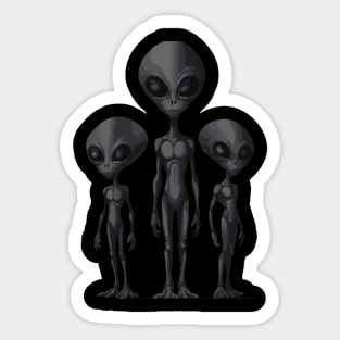 extraterrestrial bodies. Alien invasion. black and white. uap Sticker